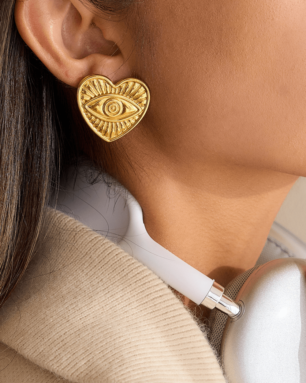 Evil Eye Heart Earrings - mifjewelry