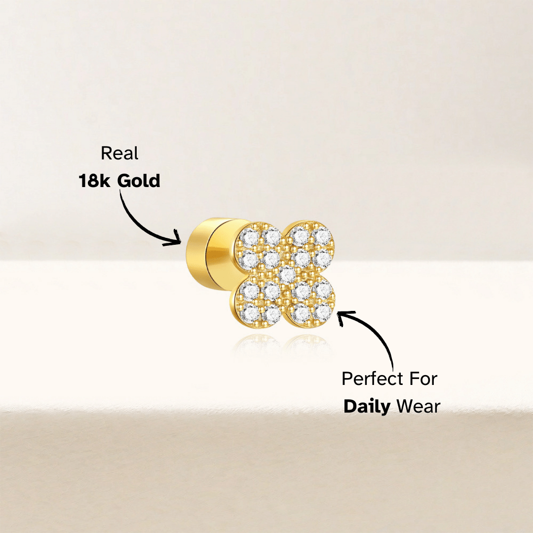 Floral Cluster Zirconia Stud Earrings - mifjewelry