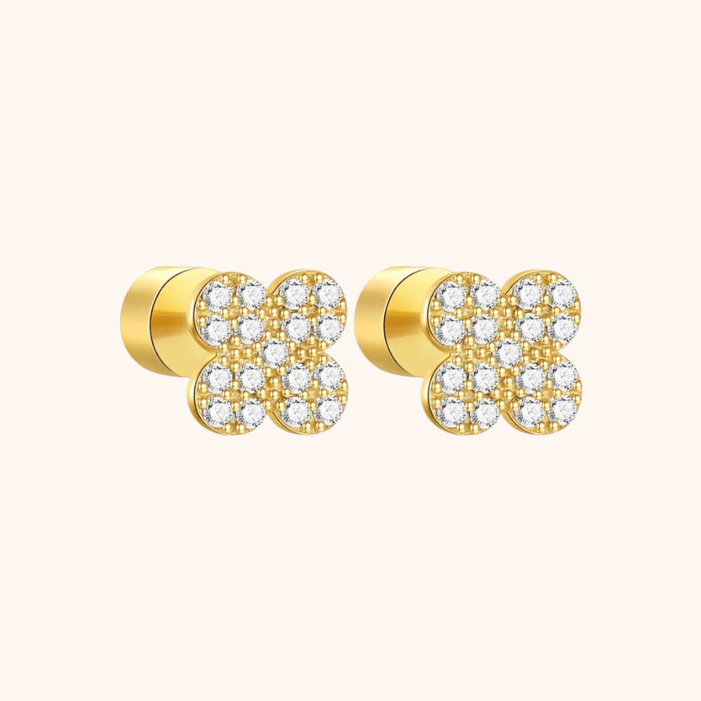 Floral Cluster Zirconia Stud Earrings - mifjewelry