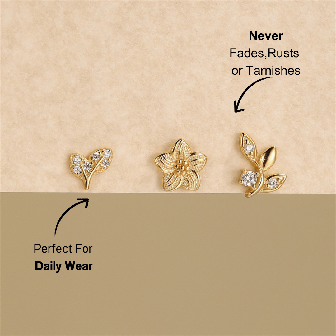 Floral Stud Earrings Set - mifjewelry