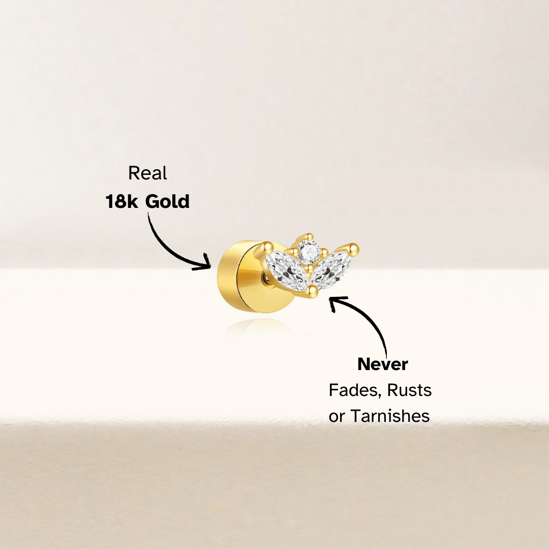 Floral Zirconia Stud Earrings - mifjewelry