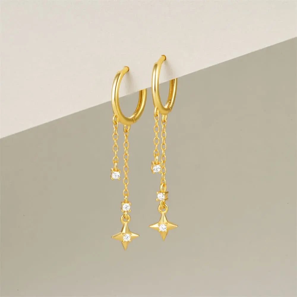 Full Star Drop Earrings - mifjewelry