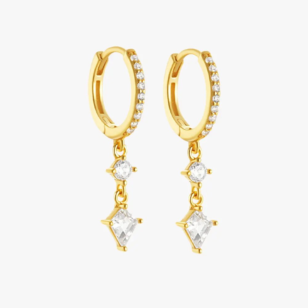 Geometric Drop Hoop Earrings - mifjewelry
