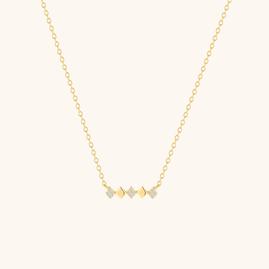 Geometric Pendant Necklace with Zirconia - mifjewelry