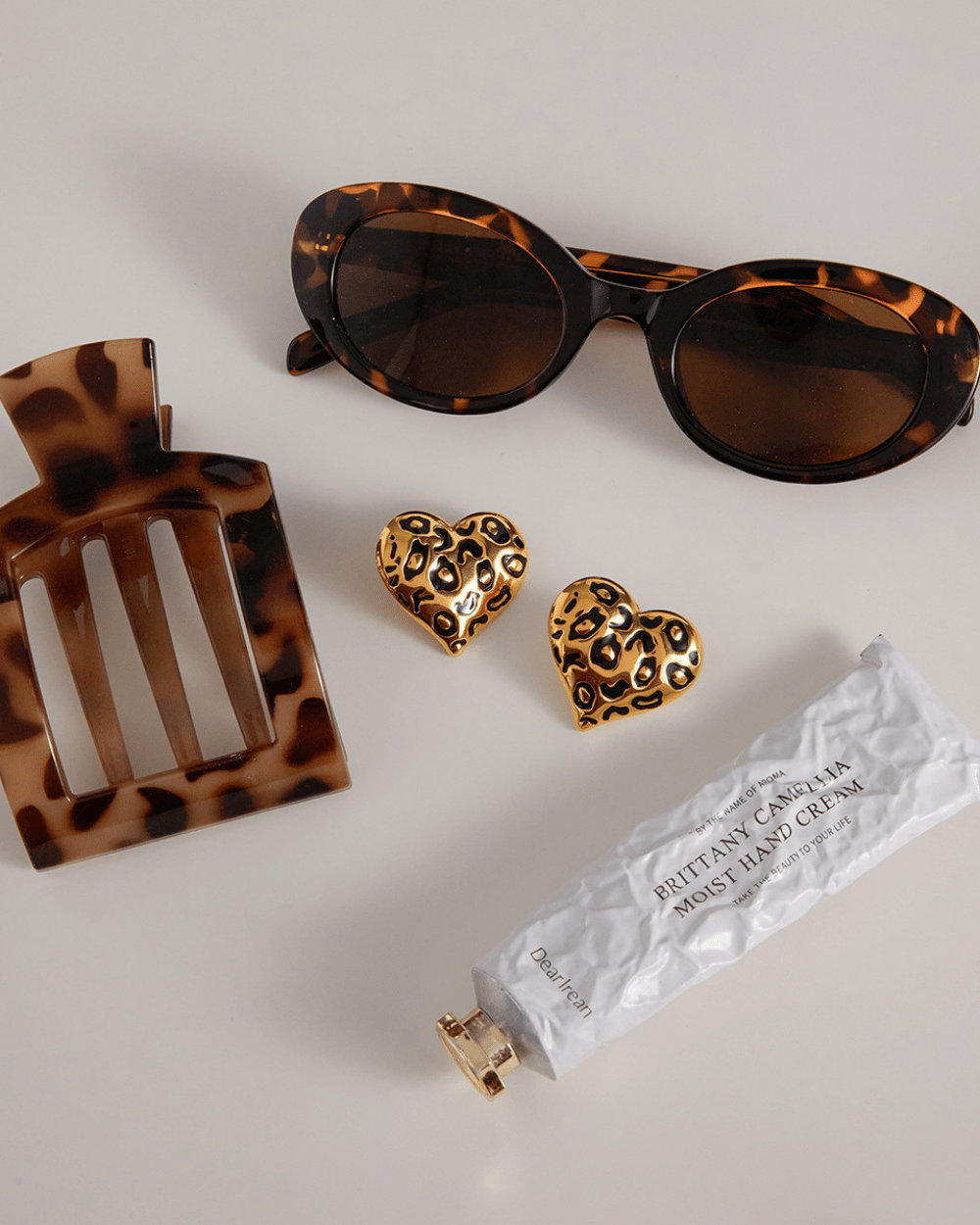 Gold - Tone Leopard Heart Statement Earrings - mifjewelry