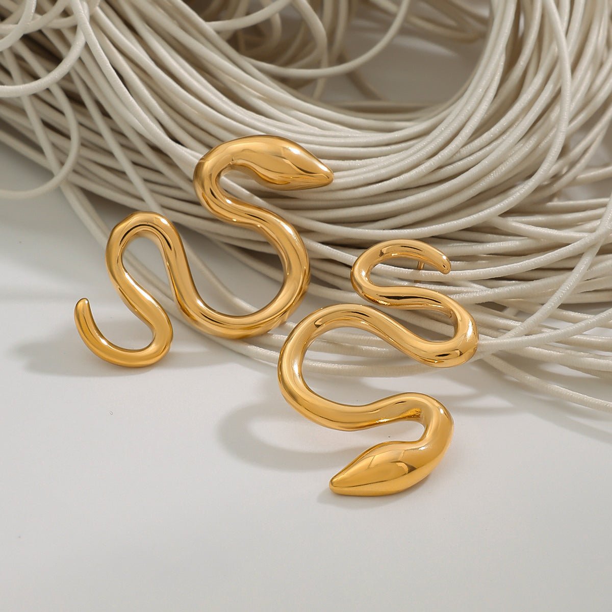 Golden Serpent Earrings - mifjewelry