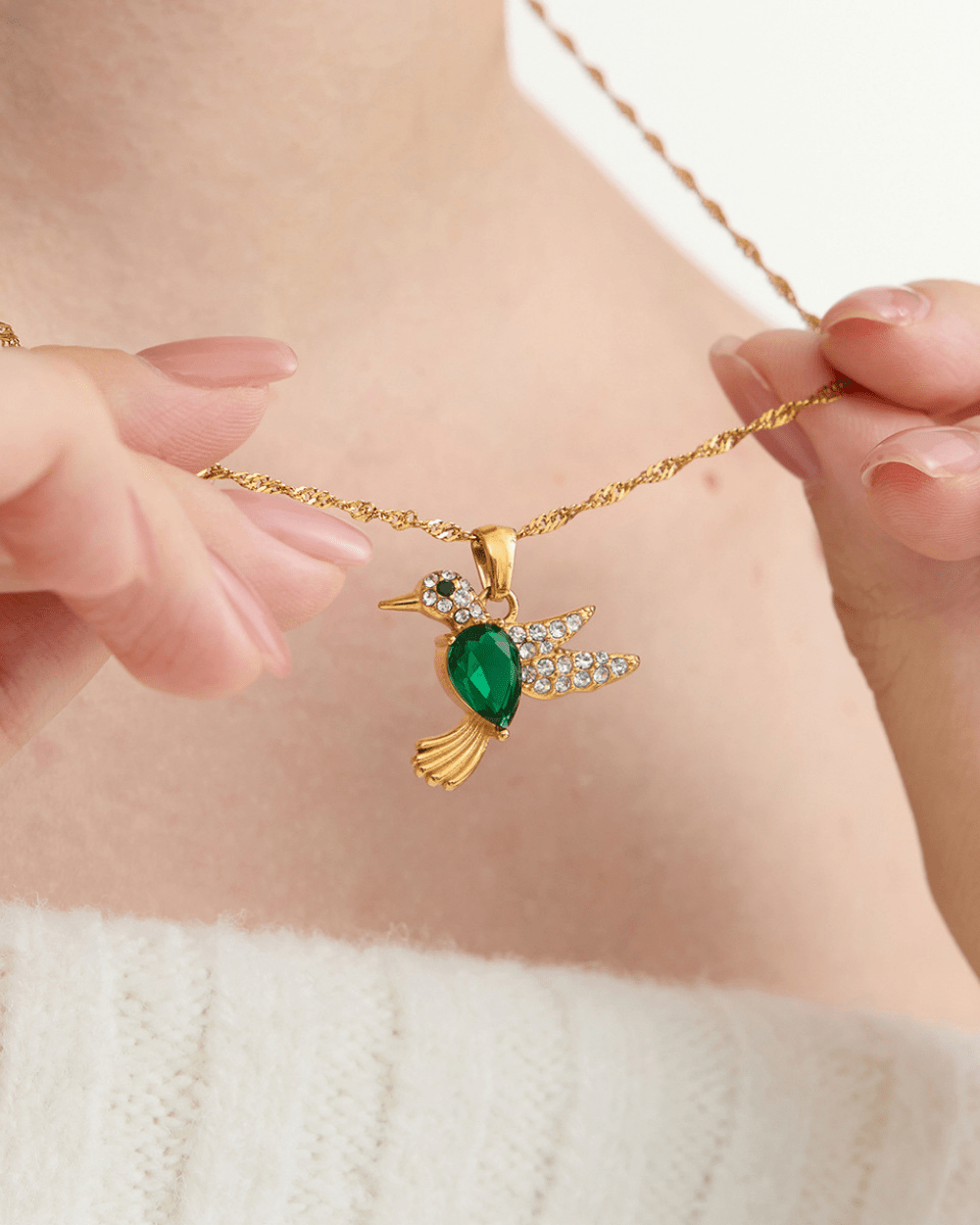 Green Muse Bird Necklace - mifjewelry