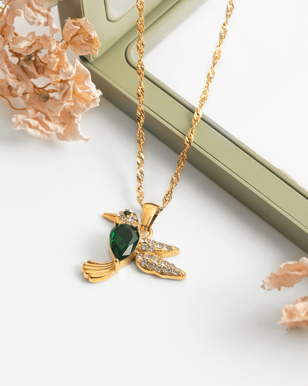Green Muse Bird Necklace - mifjewelry