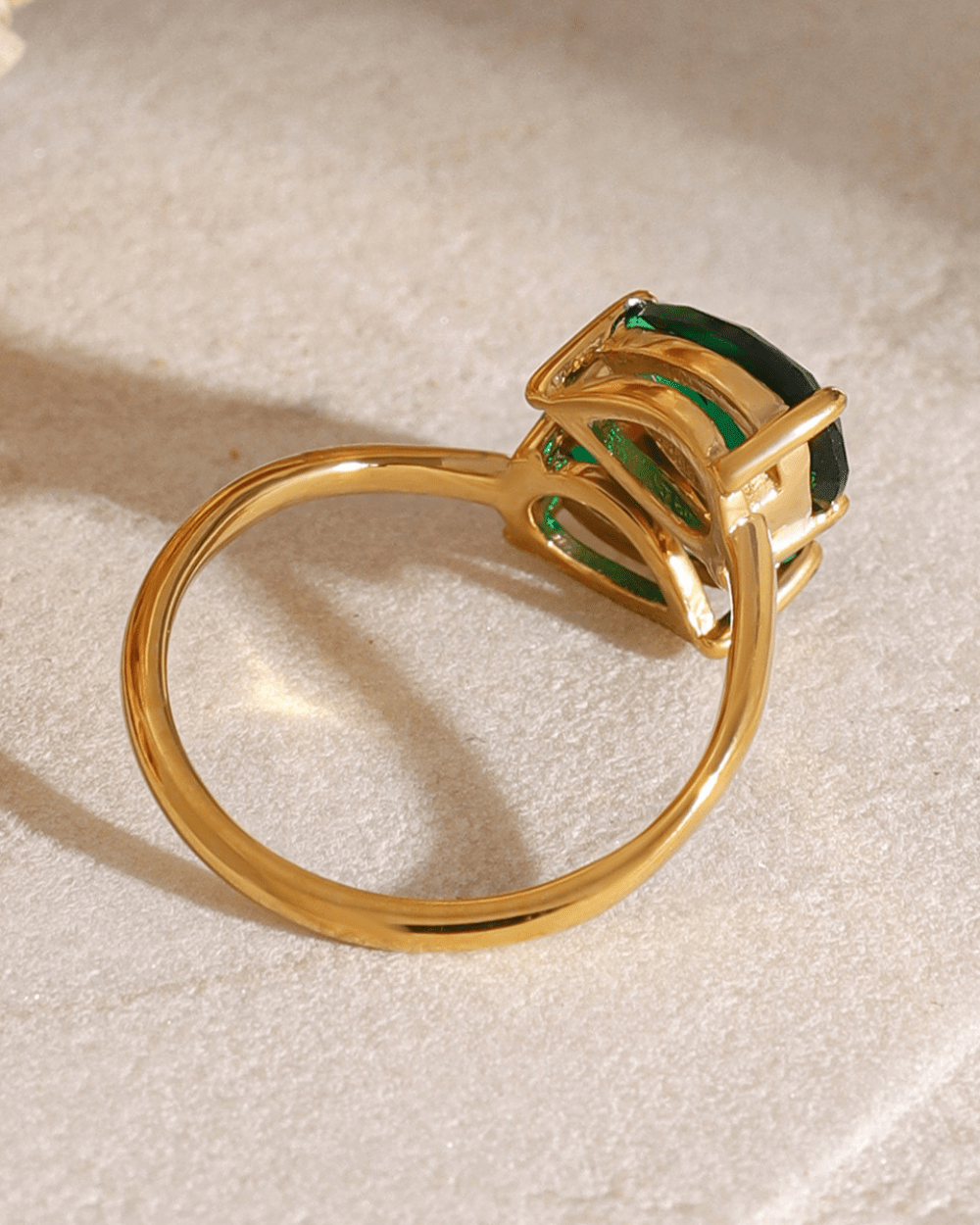 Green Teardrop Gem Ring - mifjewelry