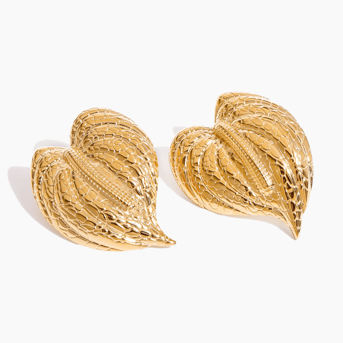 Hammered Leaf Statement Earrings - mifjewelry