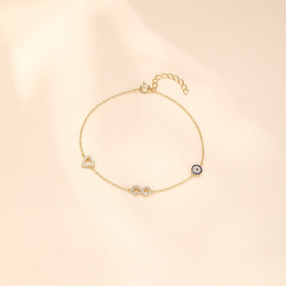 Heart & Infinity Charm Bracelet with Zirconia - mifjewelry