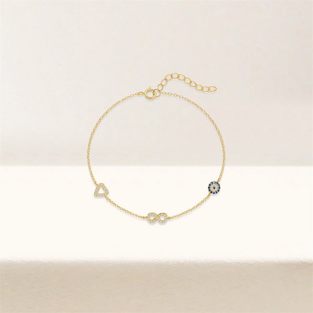 Heart & Infinity Charm Bracelet with Zirconia - mifjewelry