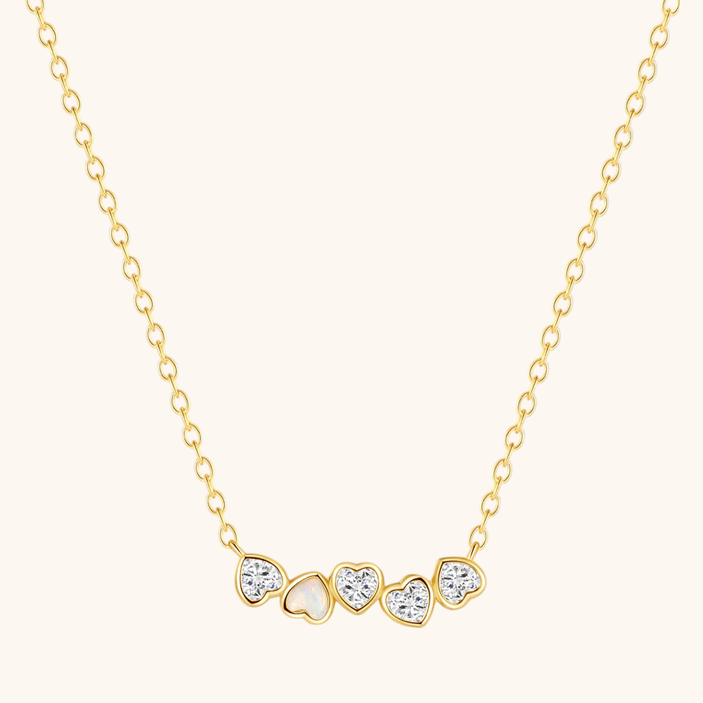 Heart Opal & Zirconia Necklace - mifjewelry