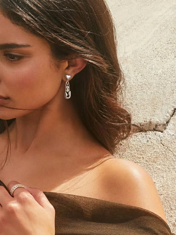 Heart Pin Sparkle Drops - mifjewelry