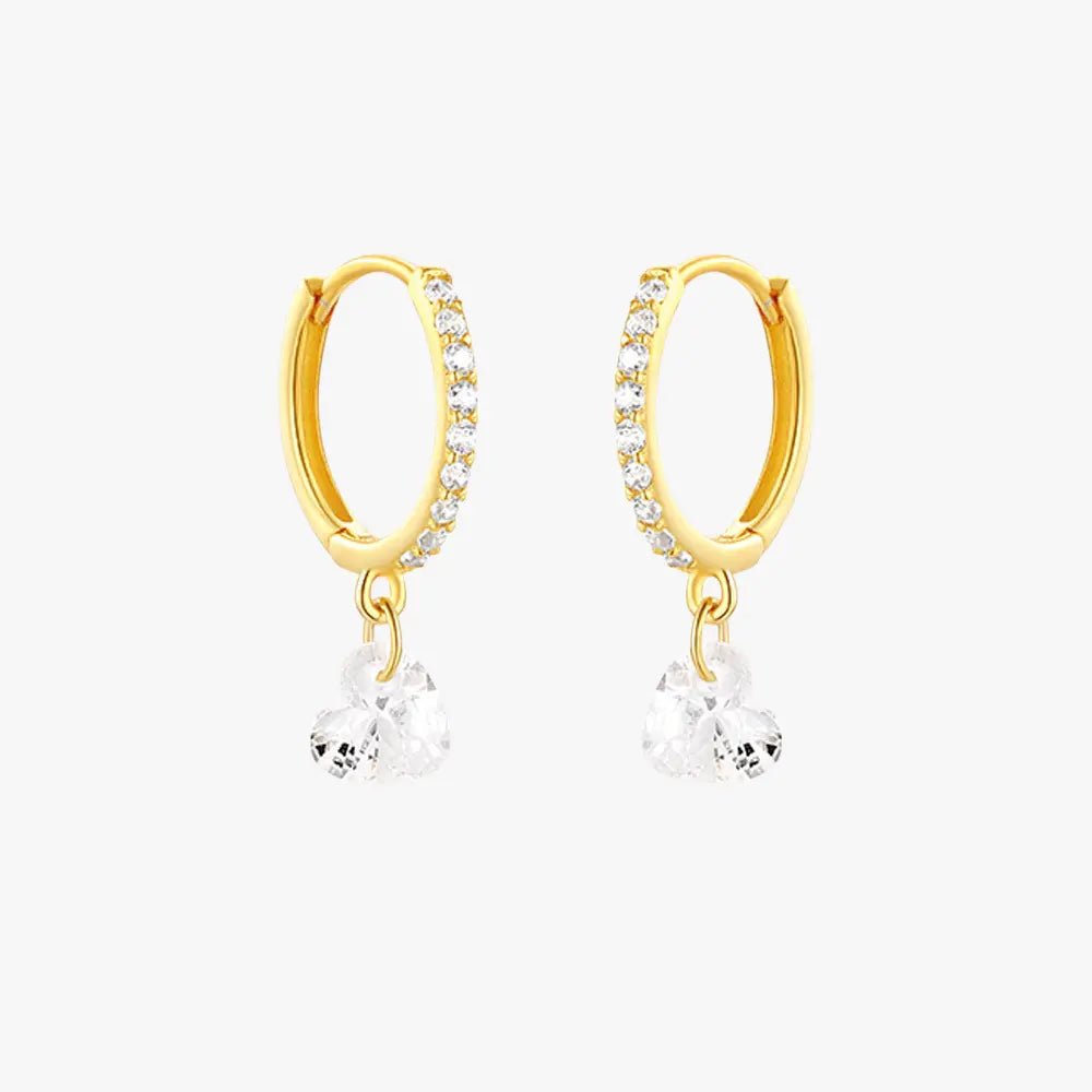 Heart - Shaped Drop Hoop Earrings - mifjewelry