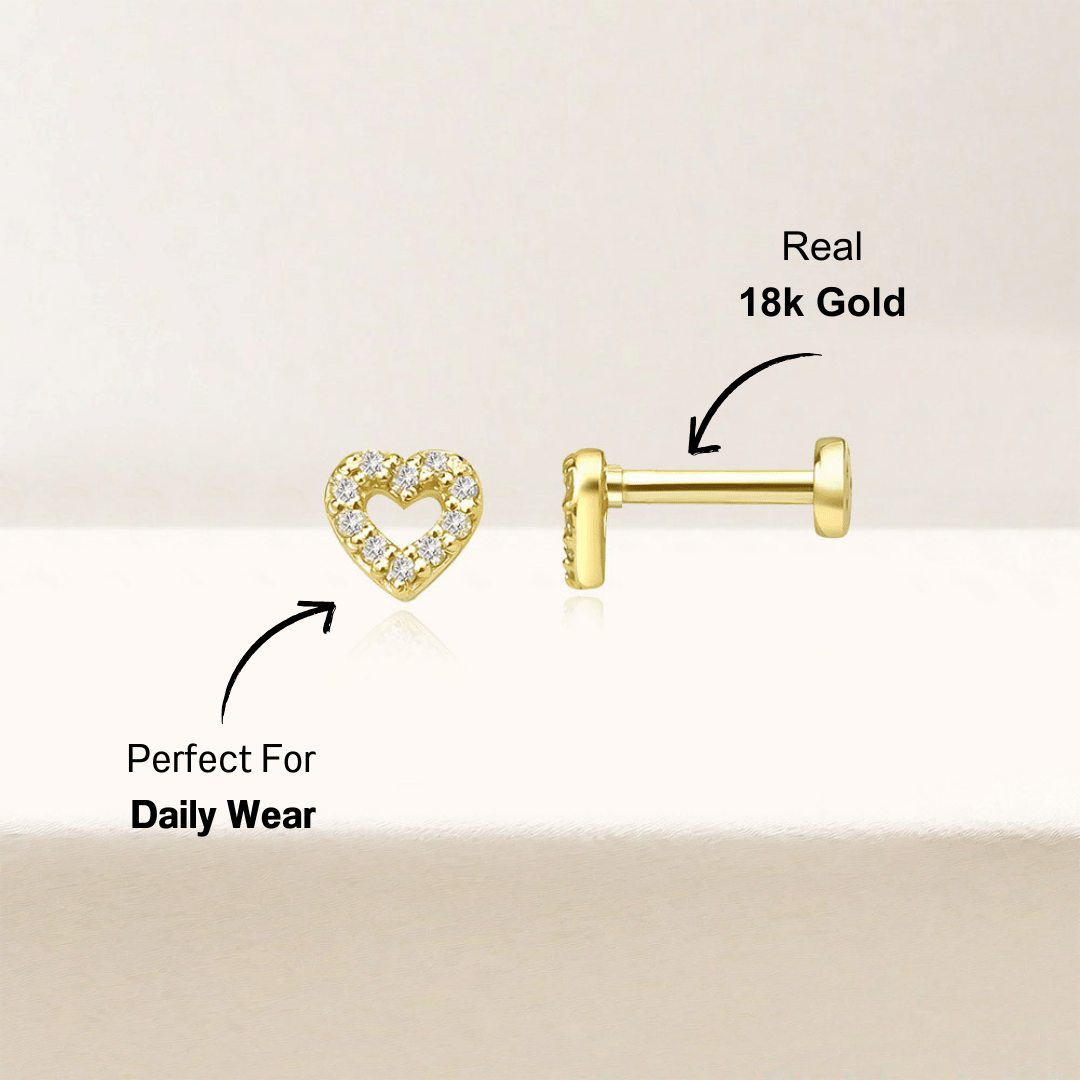Heart - Shaped Stud Earrings - mifjewelry