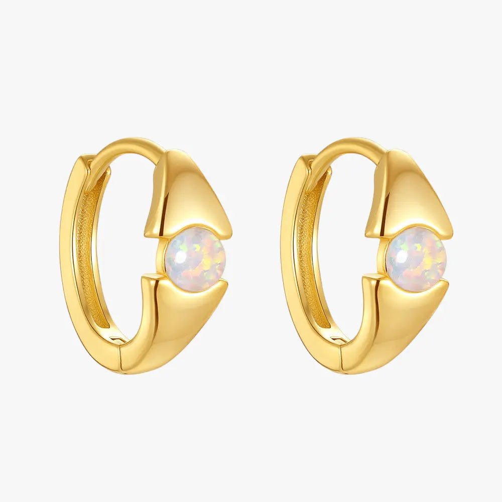 Hollow Opal C - Shape Hoop Earrings - mifjewelry