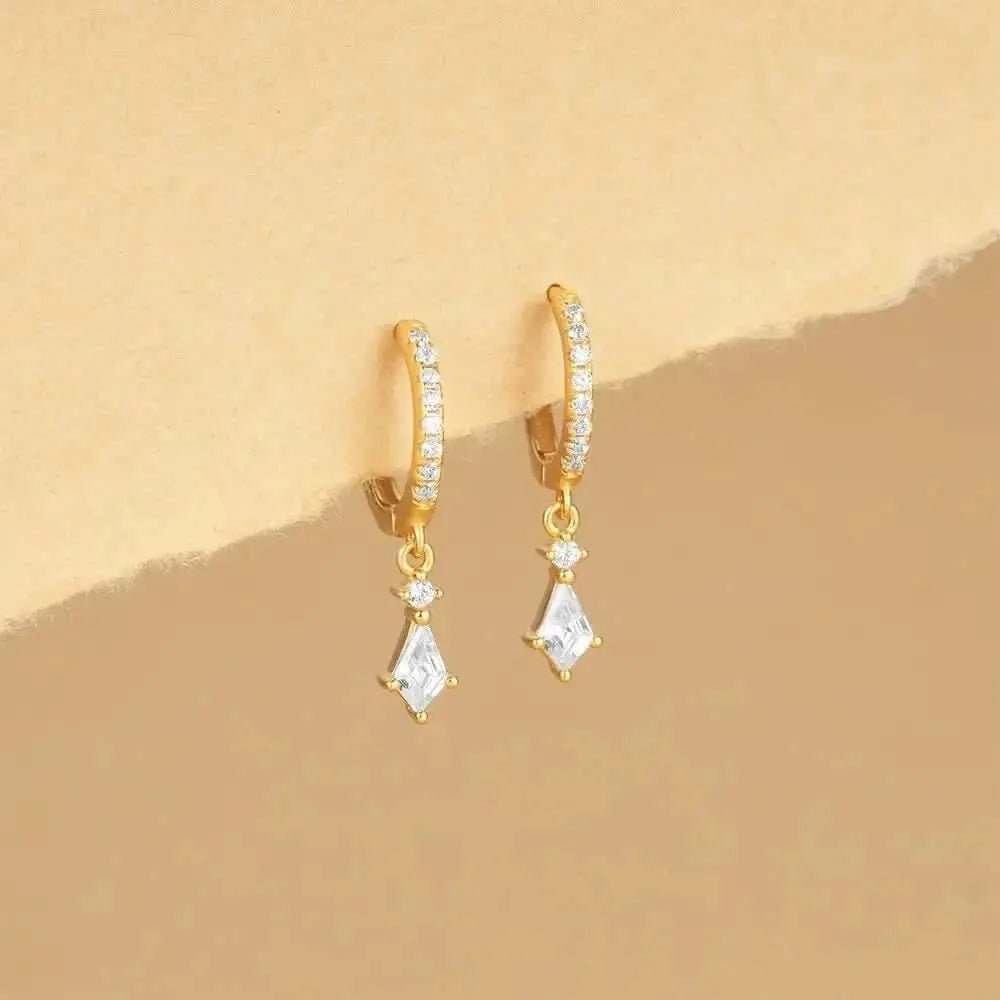 Hoop Earrings with Zirconia Dangles - mifjewelry