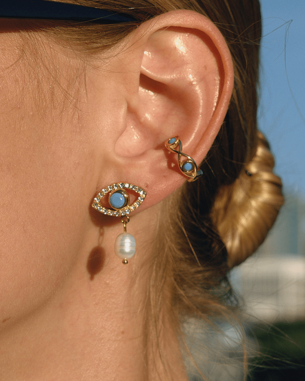 Infinity Evil Eye Ear Cuff - mifjewelry
