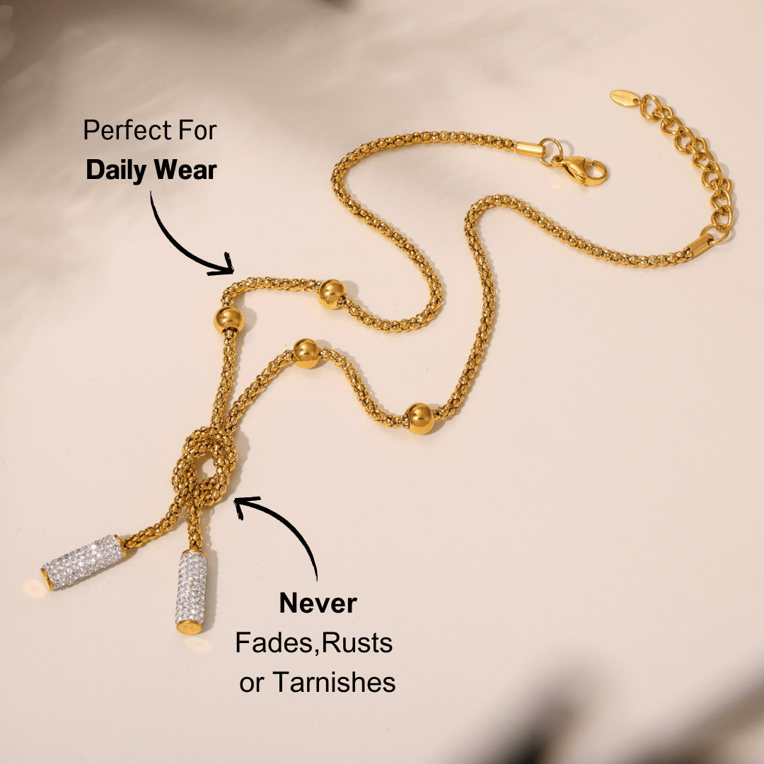 Knotted Lantern Bead Long Necklace - mifjewelry