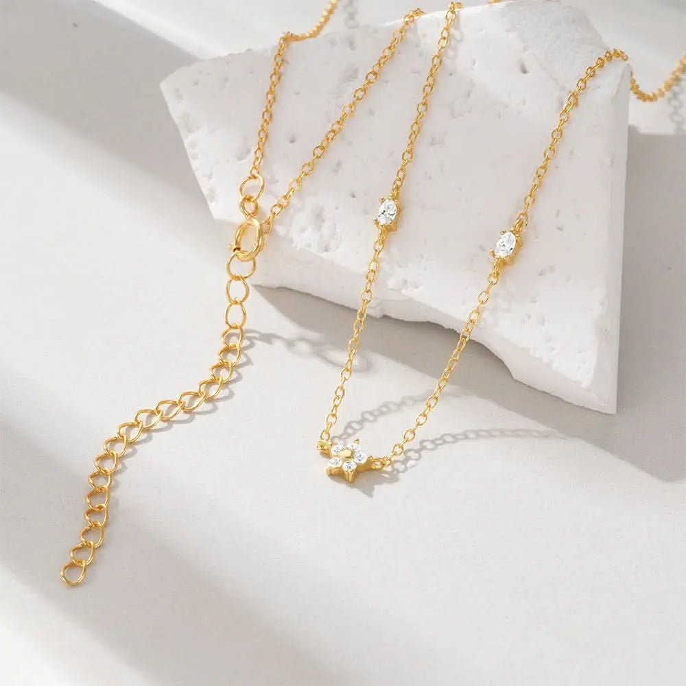 Layered Star Necklace with Zirconia - mifjewelry