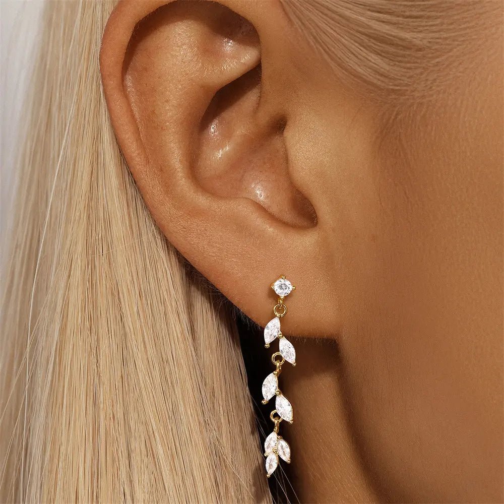 Leaf Drop Earrings - mifjewelry