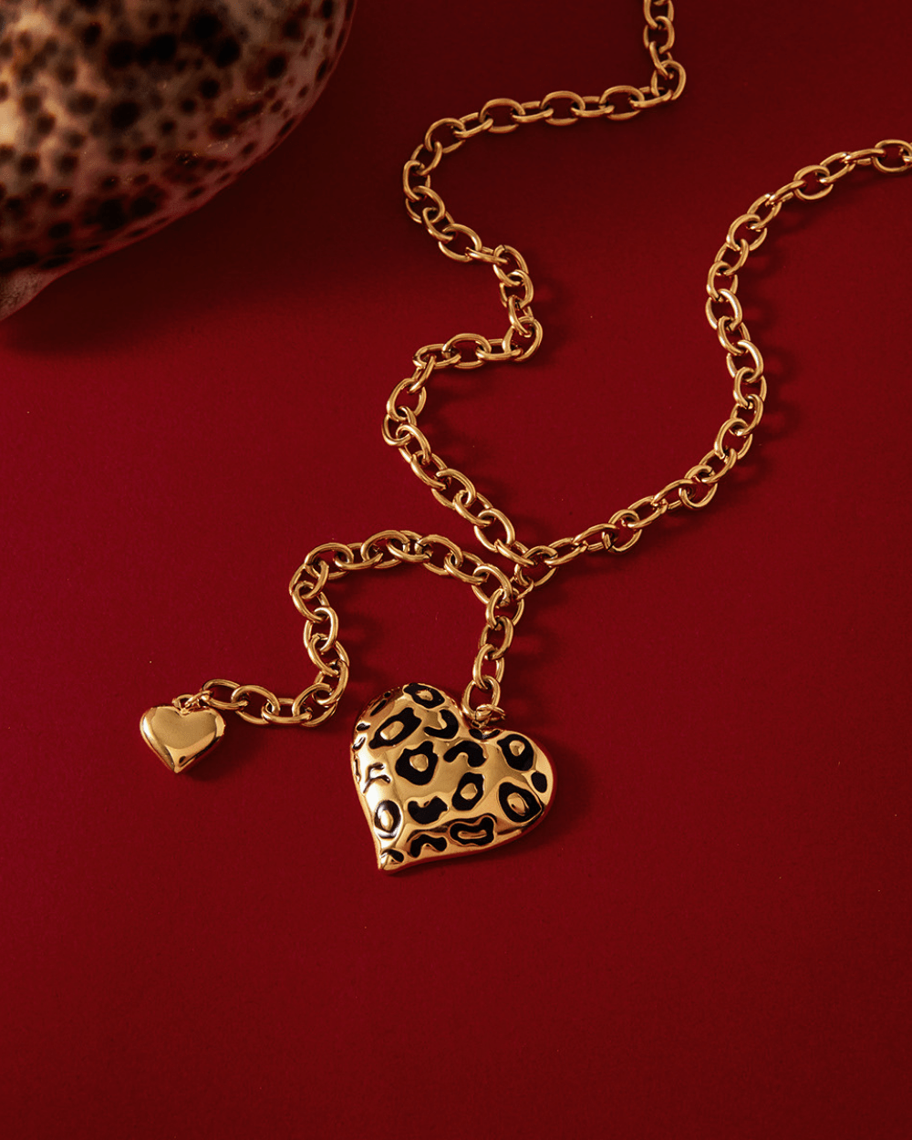 Leopard Heart Pendant Y Necklace - mifjewelry