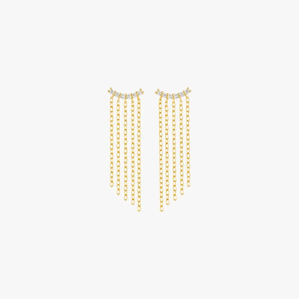 Long Tassel Zirconia Dangle Earrings - mifjewelry