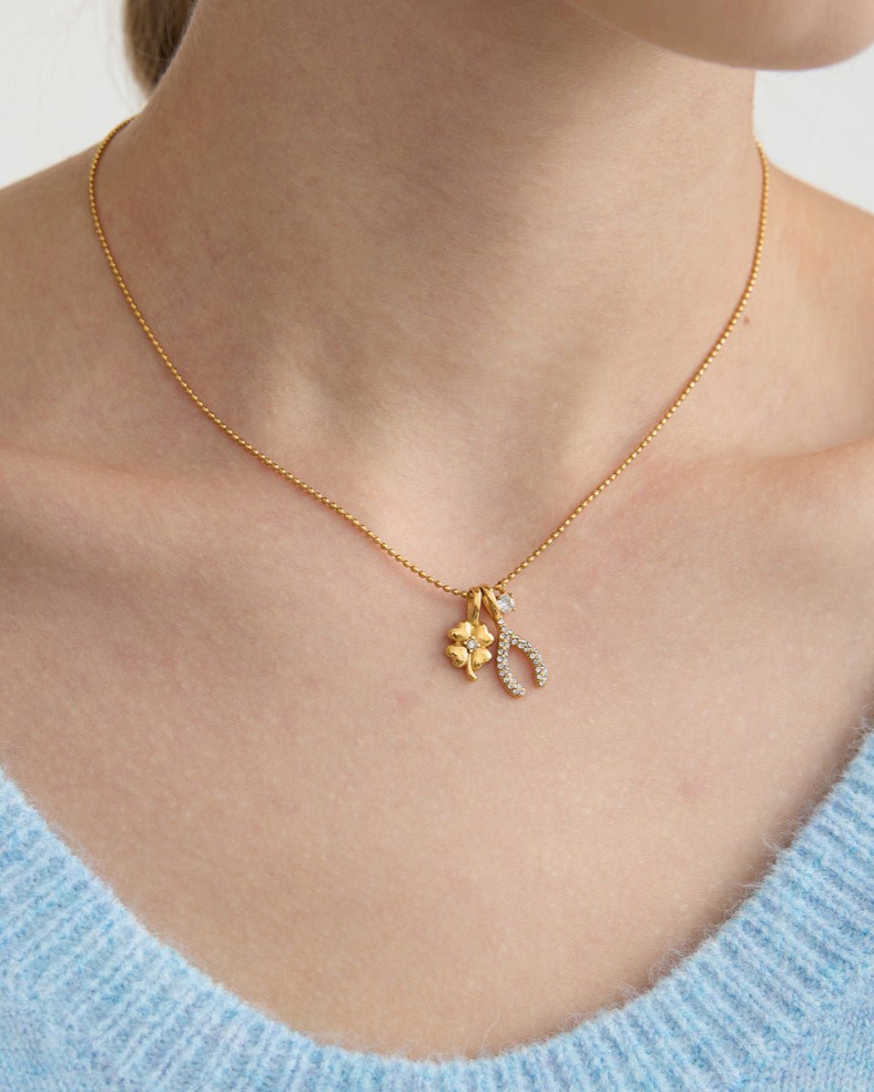 Lucky Charm Wishbone Necklace - mifjewelry