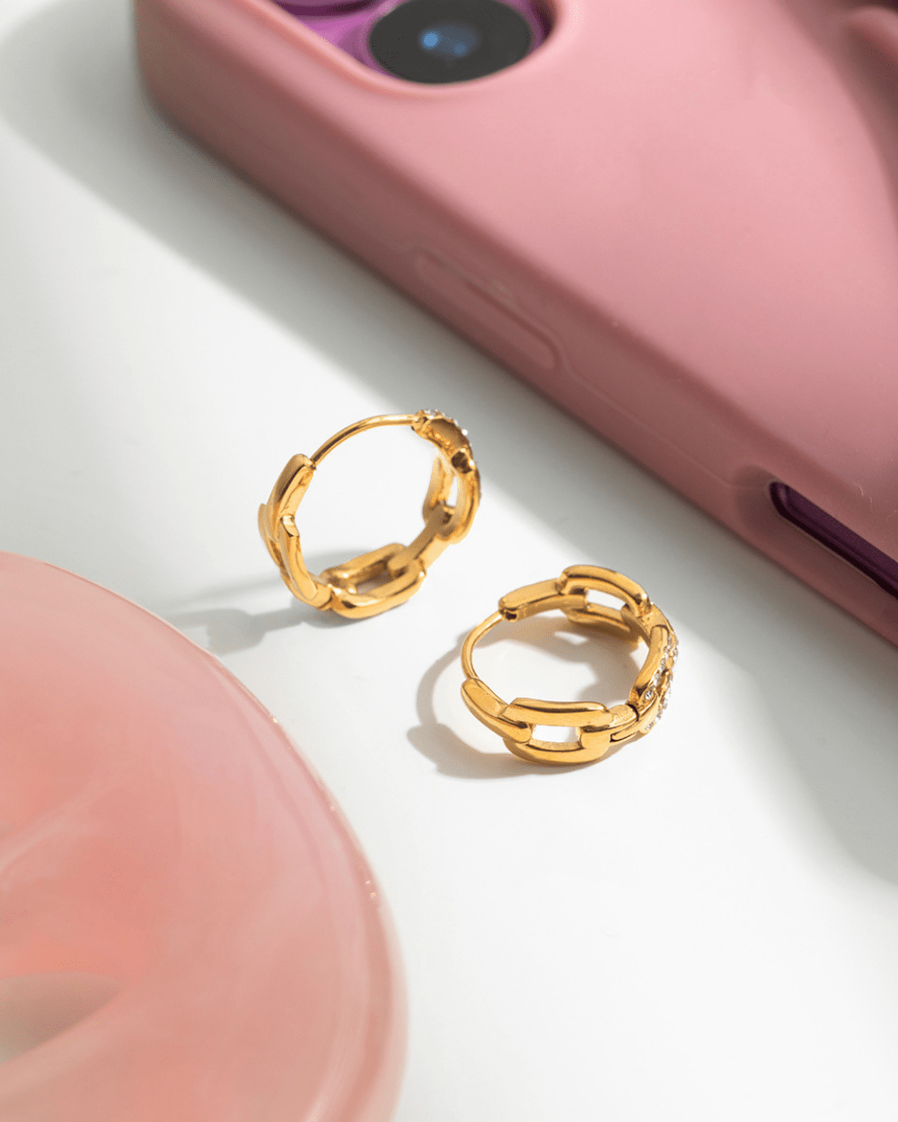 Lustre Link Hoop Earrings - mifjewelry