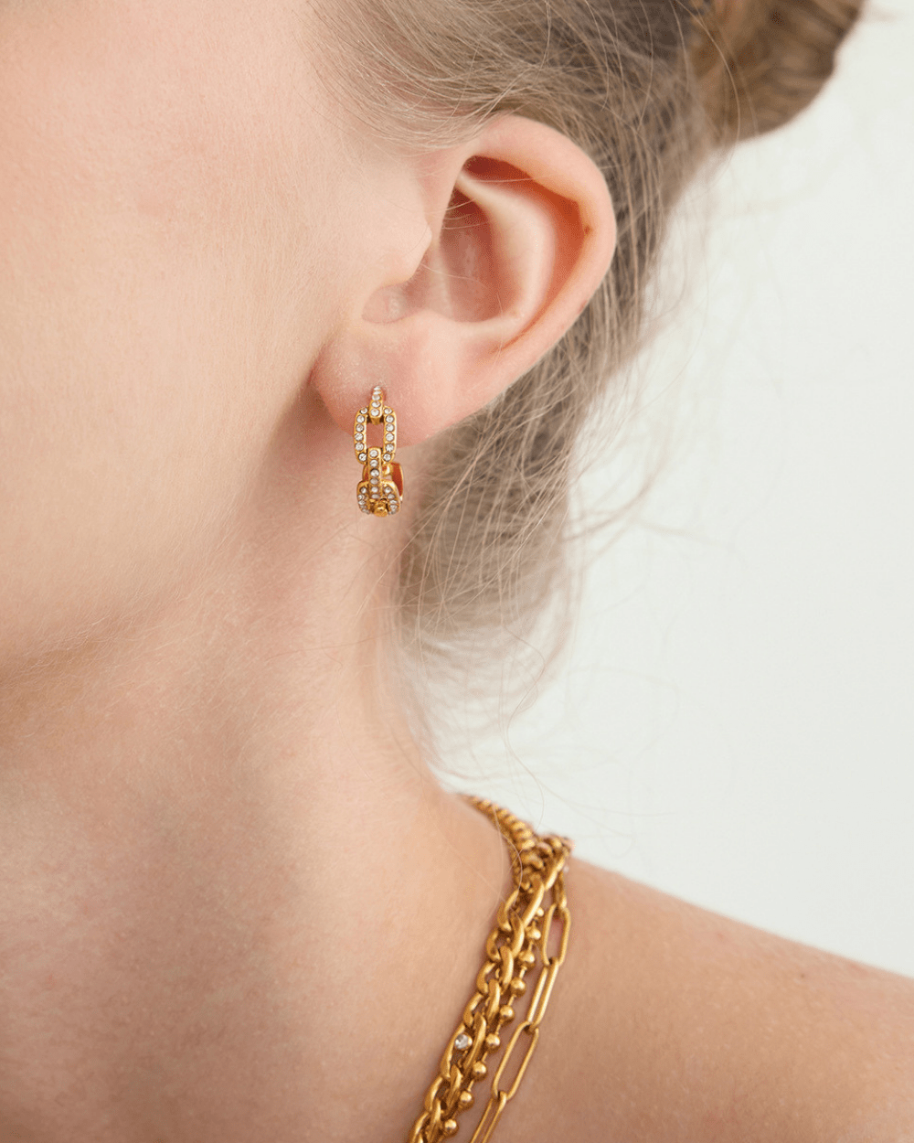Lustre Link Hoop Earrings - mifjewelry