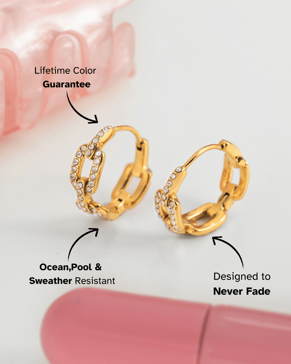 Lustre Link Hoop Earrings - mifjewelry