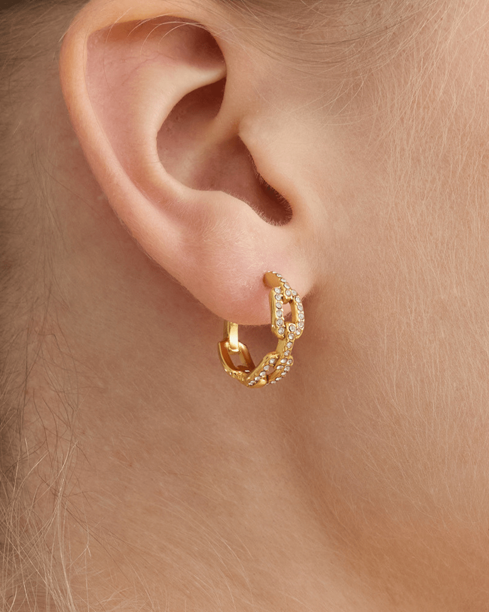 Lustre Link Hoop Earrings - mifjewelry