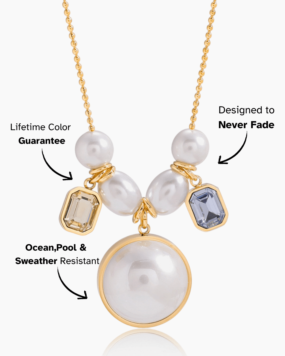 Lustre Pearl Gem Necklace - mifjewelry