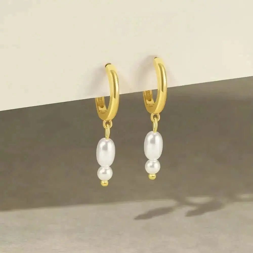 Luxury Pearl Hoop Earrings - mifjewelry