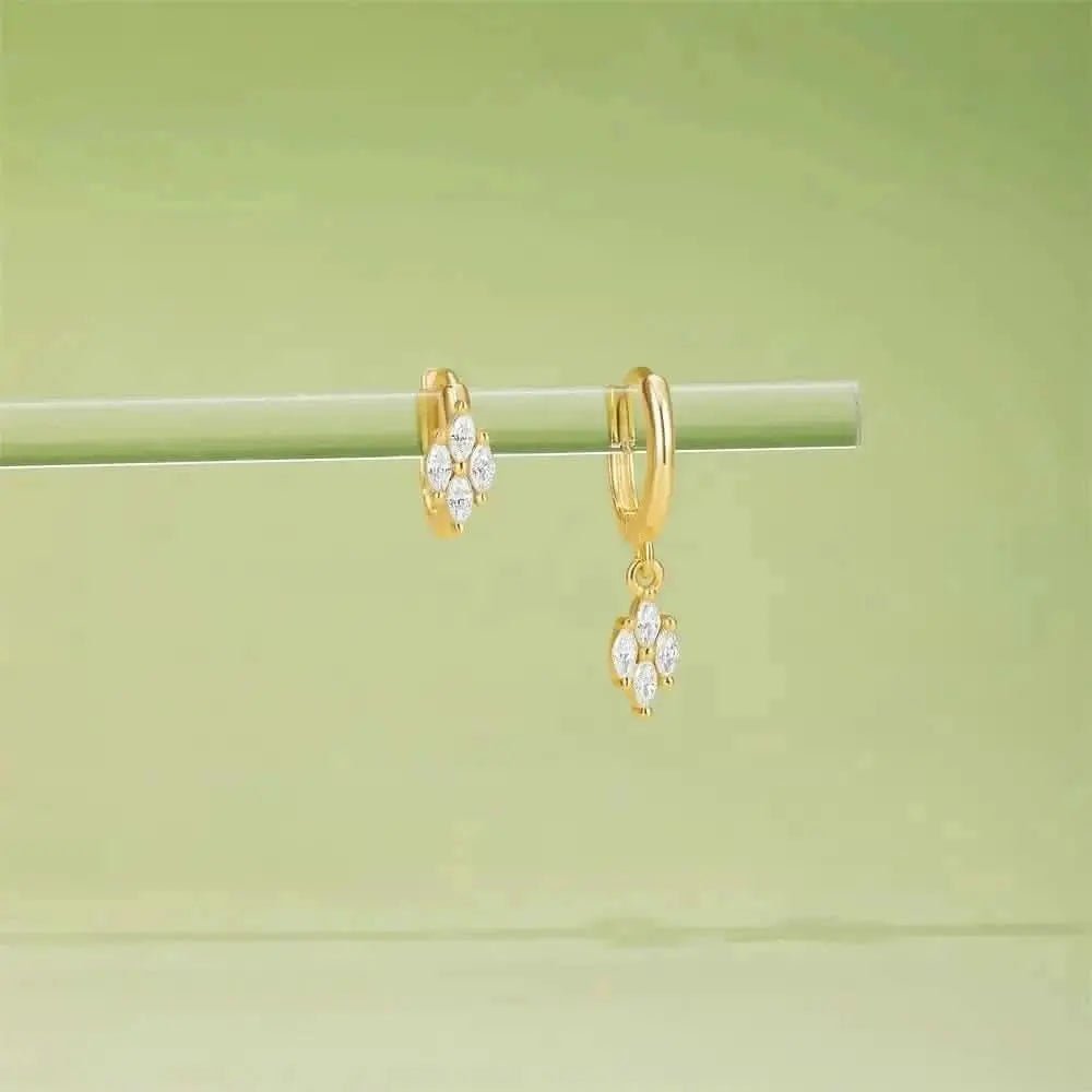 Marquise Petal Zirconia Hoop Earrings - mifjewelry