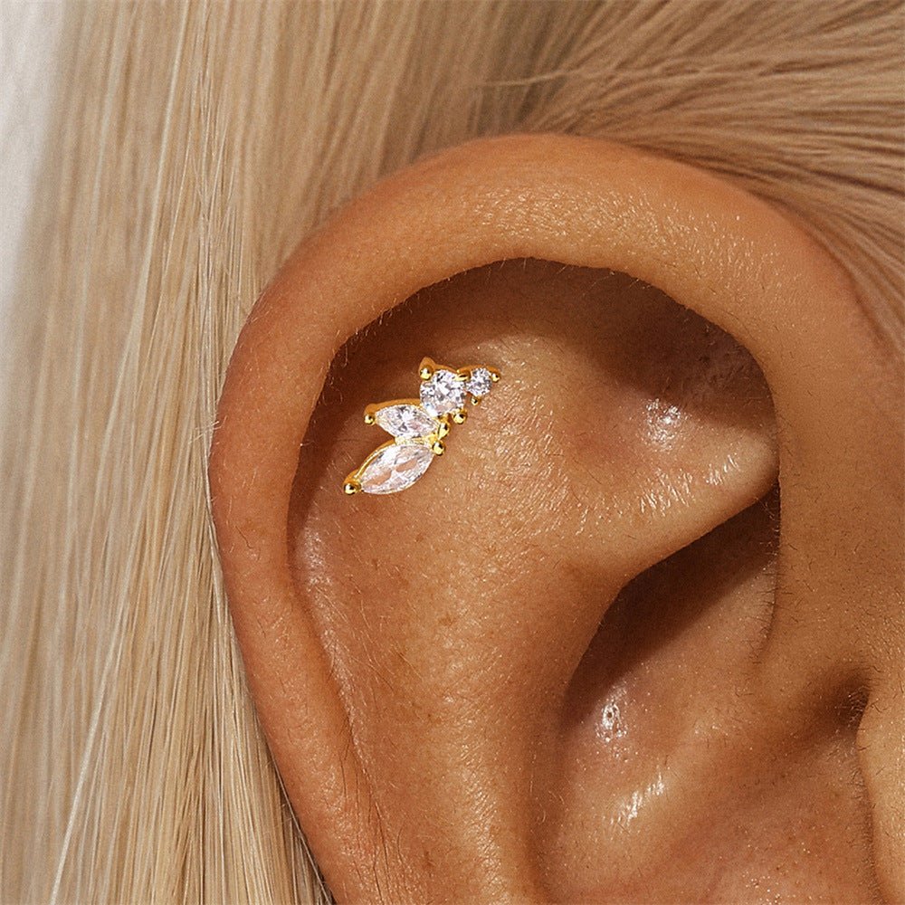 Marquise Zirconia Cluster Stud Earrings - mifjewelry