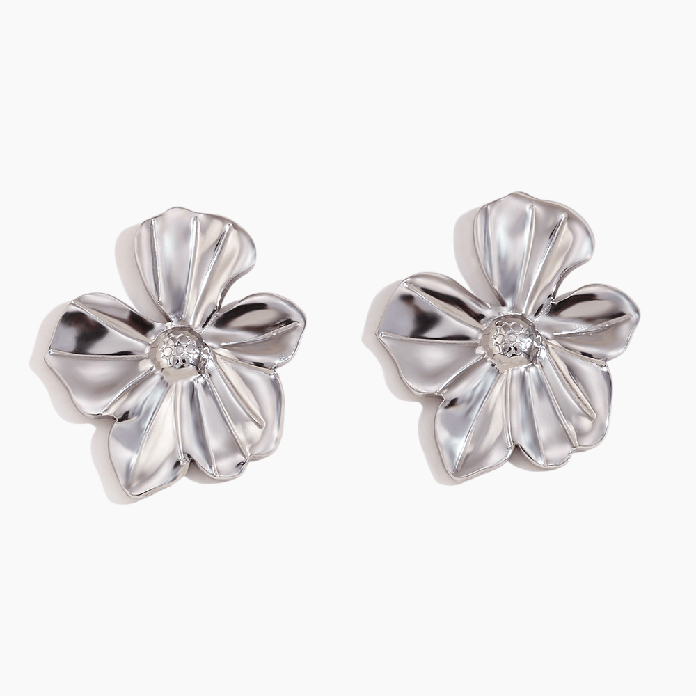 Metallic Bloom Statement Earrings - mifjewelry
