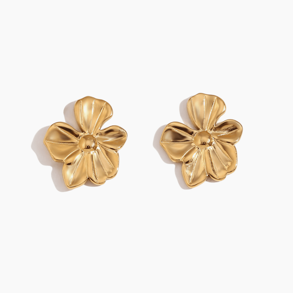 Metallic Bloom Statement Earrings - mifjewelry