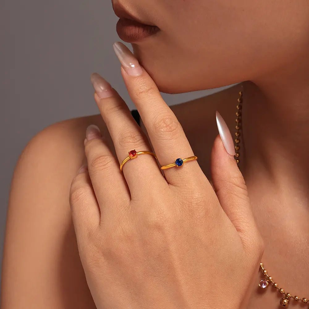 Minimalist Adjustable Zircon Open Ring - mifjewelry