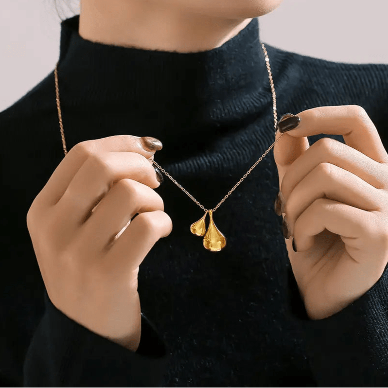 Minimalist Gold Waterdrop Pendant Stainless Steel Necklace - mifjewelry