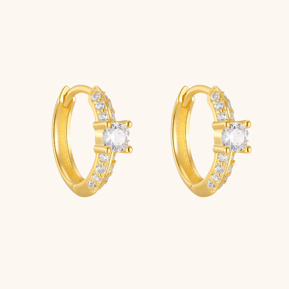 Minimalist Solitaire Hoop Earrings - mifjewelry