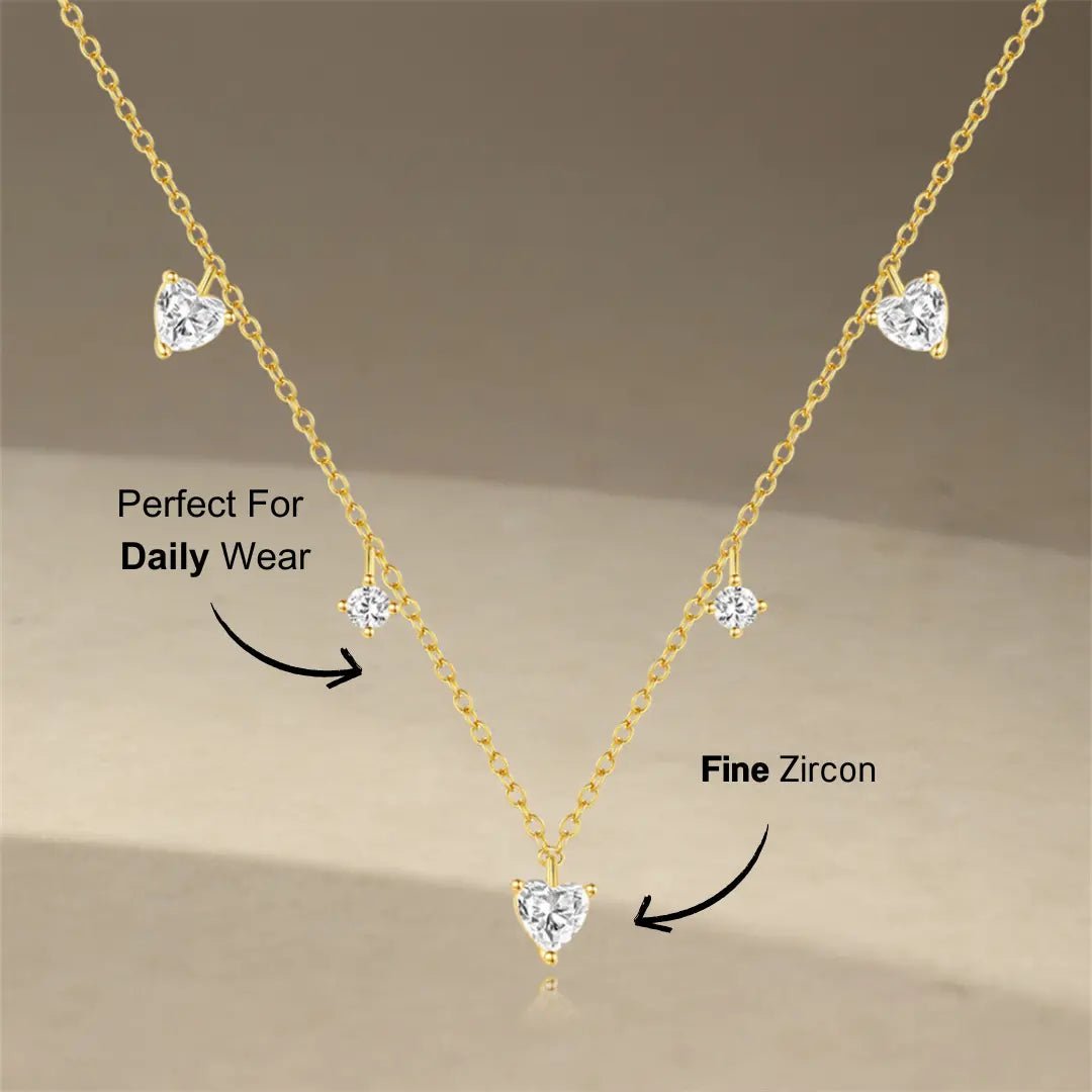 Minimalist Sterling Silver Zirconia Pendant Necklace - mifjewelry