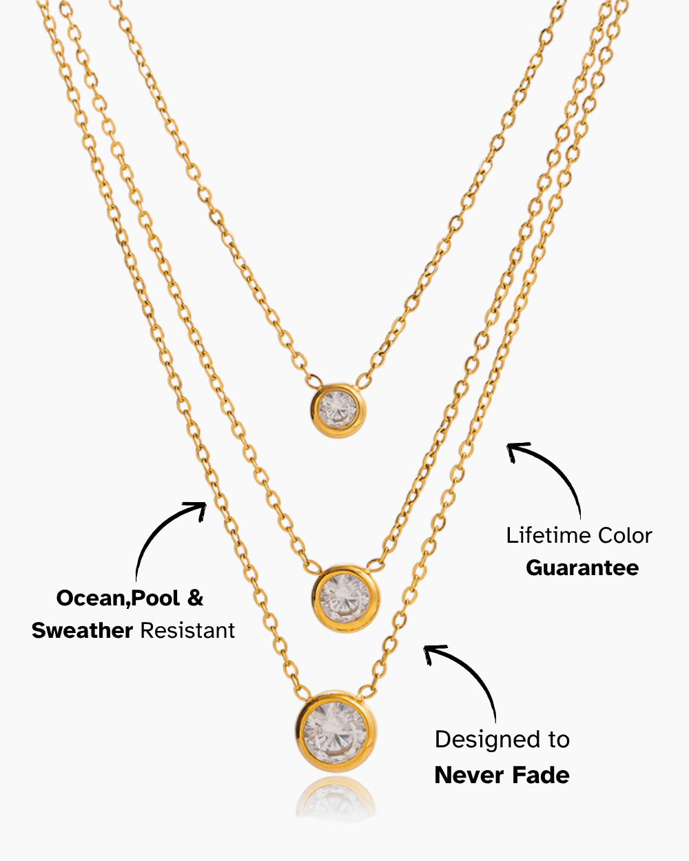 Minimalist Triple Pendant Necklace - mifjewelry