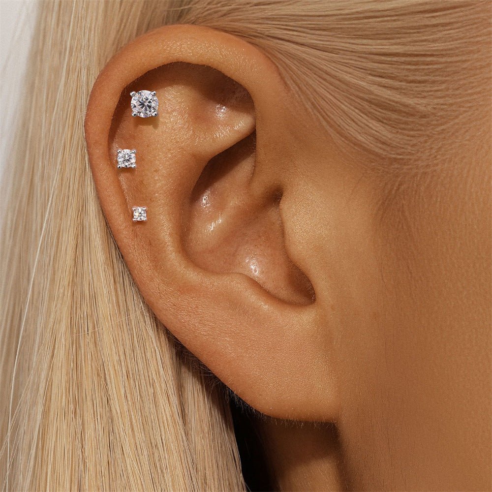 Moissanite Square Stud Earrings (2mm) - mifjewelry