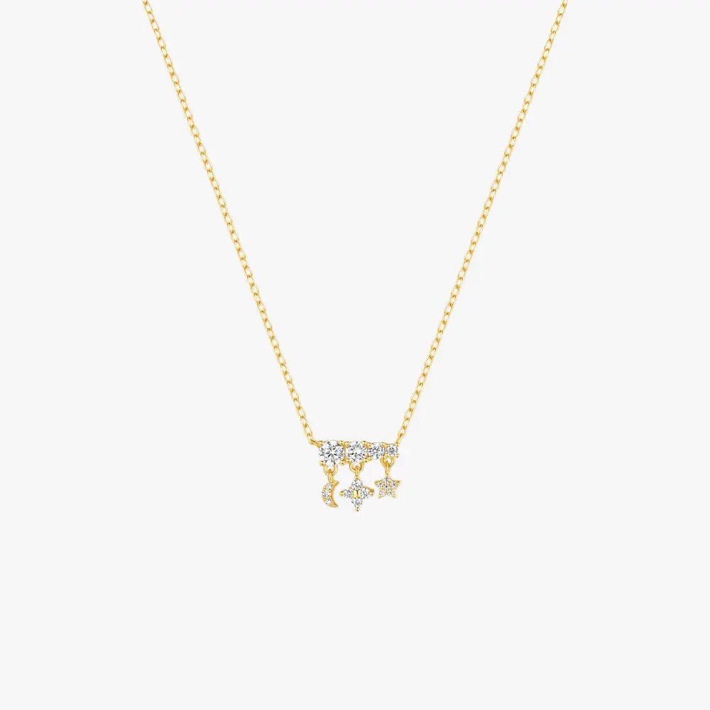 Moon and Star Delicate Choker Necklace - mifjewelry