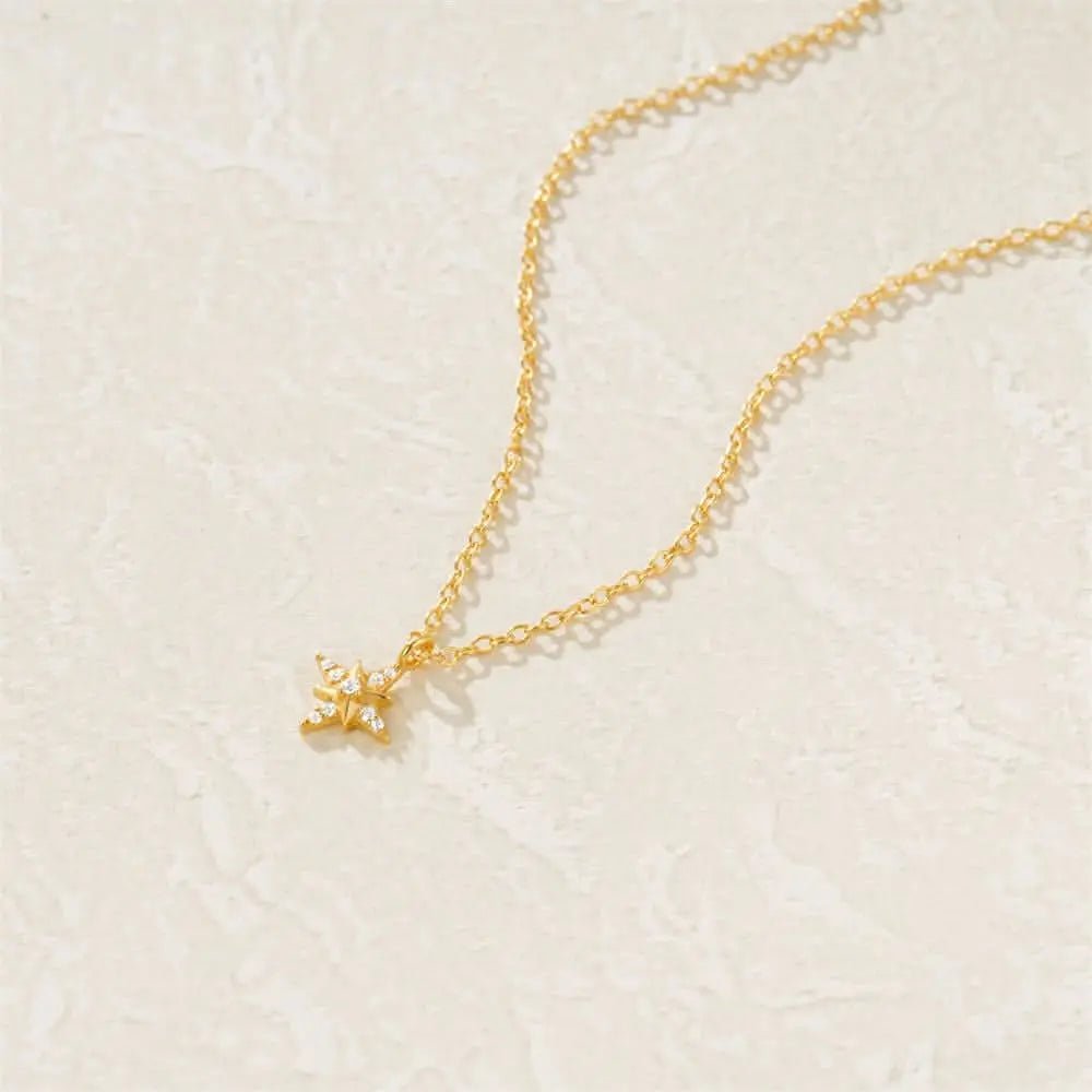 North Star Pendant Necklace with Zirconia - mifjewelry