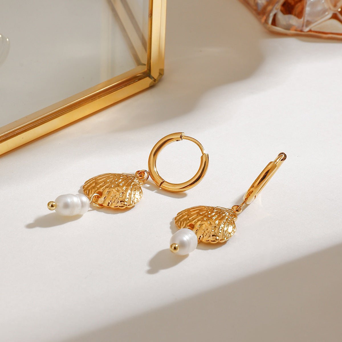 Ocean Muse Shell & Pearl Earrings - mifjewelry