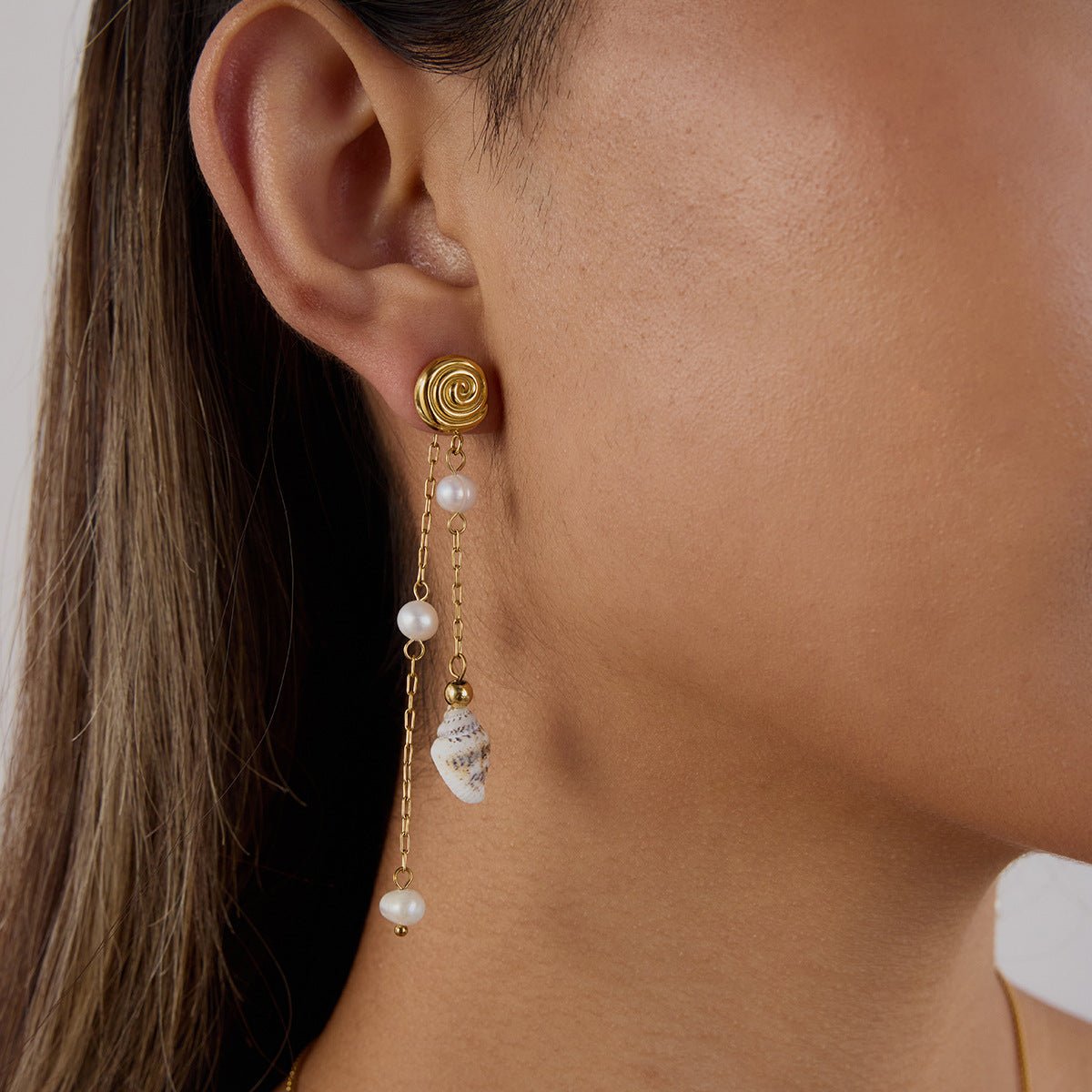 Ocean Whisper Shell Drop Earrings - mifjewelry