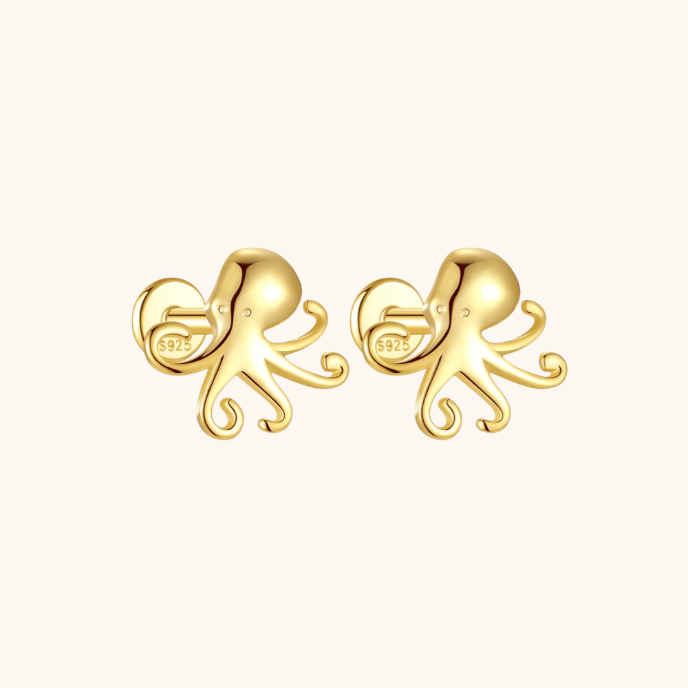 Octopus - Shaped Stud Earrings - mifjewelry